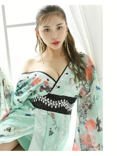 画像3: 緑 花魁 着物ドレス 花魁コスプレ XL 流遊(S/M/L/XL)(グリーンＡ/グリーンＢ) (3)