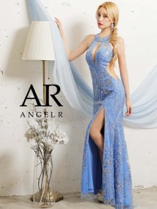 画像4: キャバドレス ロング 谷間 豪華 ロング シアー エロい AngelR(S/M)(ホワイト/ブルー/ネイビー/ゴールド) (4)